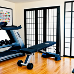 **Prompt:** A well-equipped home gym, featuring a treadmill, dumbbells neatly arranged on a rack, and a yoga mat rolled out on the floor. The room is bright and inviting, with motivational posters on the wall. Fully clothed, appropriate content, safe for work, professional photography, perfect anatomy, natural proportions, family-friendly.